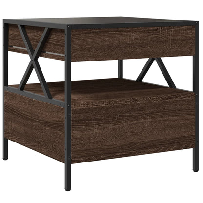 Tavolino da Salotto con LED Infinity Rovere Marrone 50x50x51 cm | homemem39