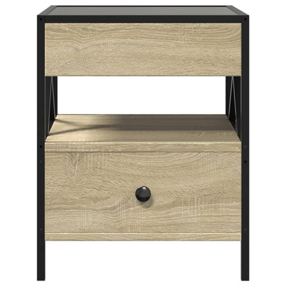 Tavolino da Salotto con LED Infinity Rovere Sonoma 40x40x51 cm | homemem39