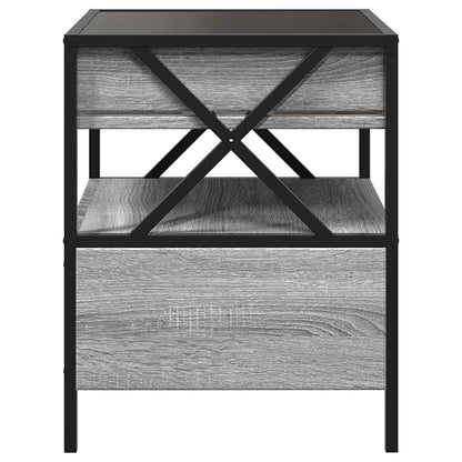 Tavolino da Salotto con LED Infinity Grigio Sonoma 40x40x51 cm