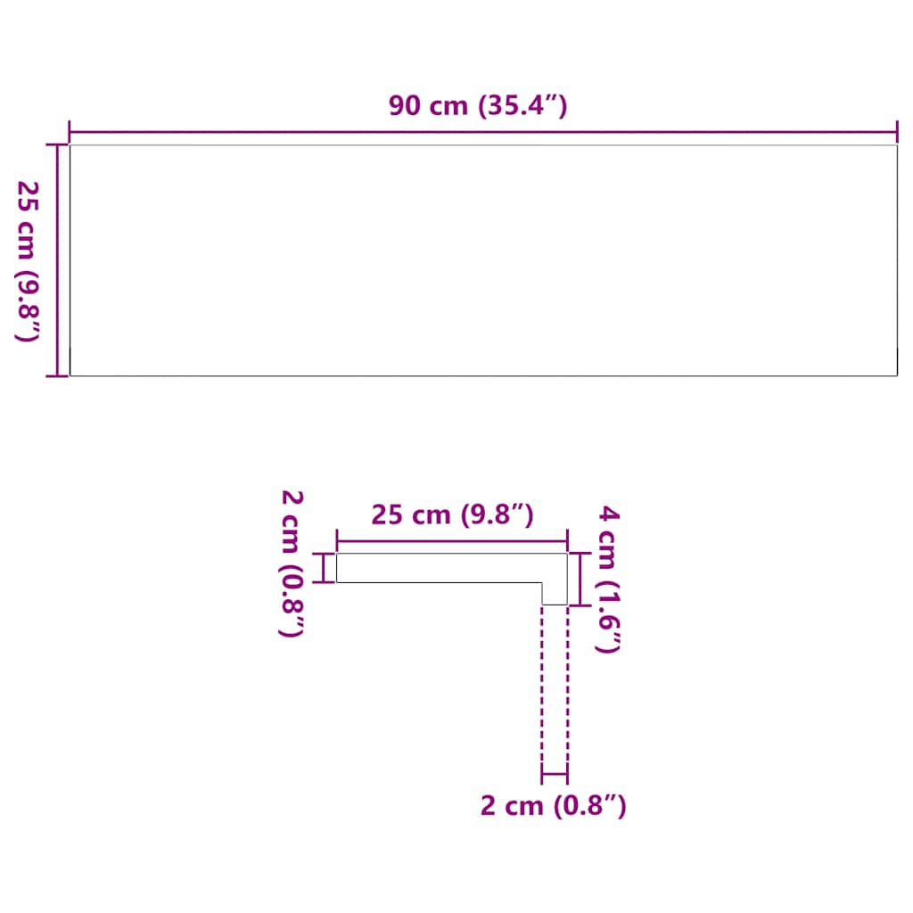 Gradini 4 pz 90x25x2 cm in Rovere Massello Non Trattato | homemem39