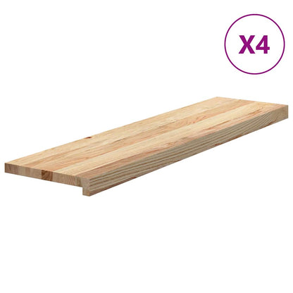 Gradini 4 pz 100x25x2 cm in Rovere Massello Non Trattato | homemem39