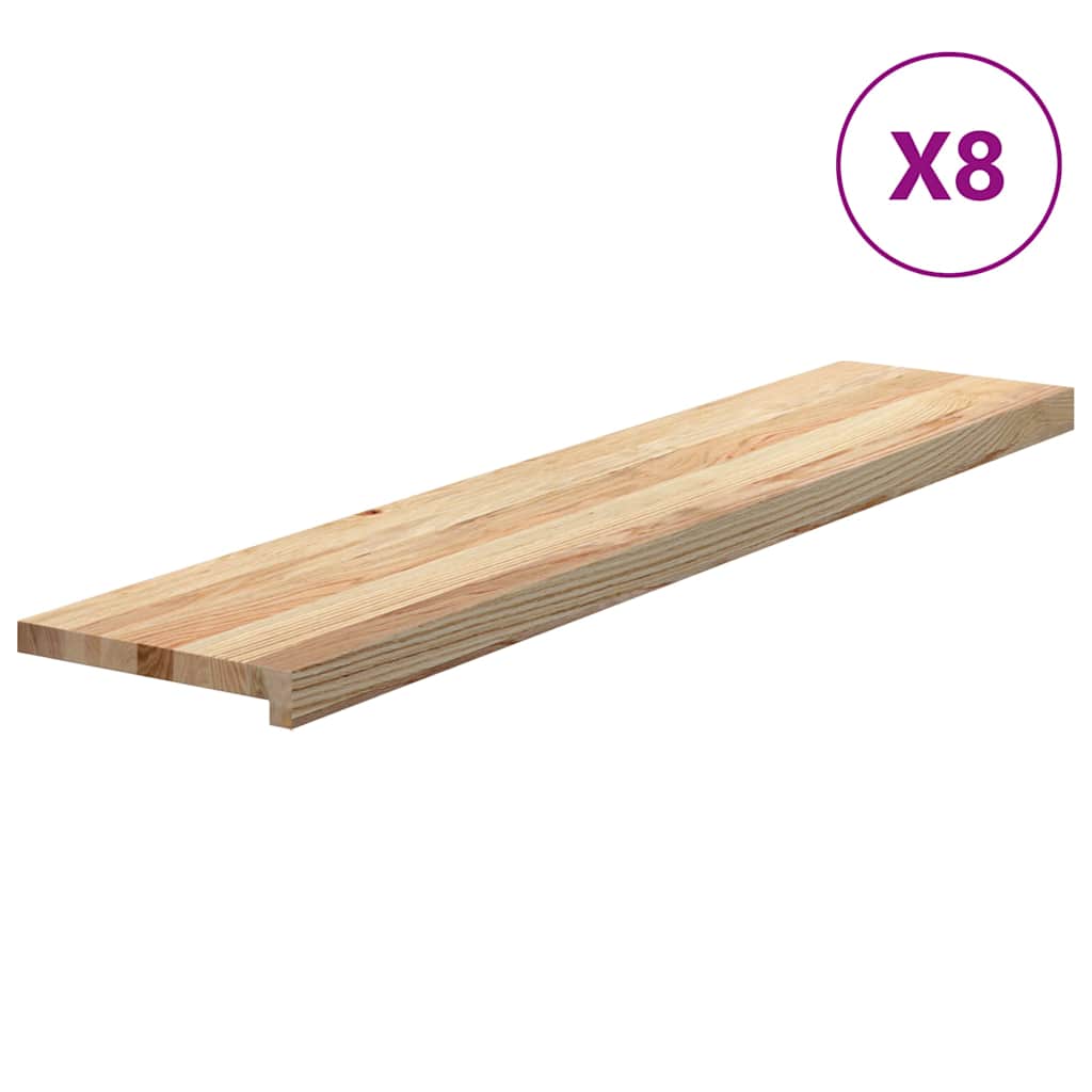 Gradini 8 pz 120x25x2 cm in Rovere Massello Non Trattato | homemem39