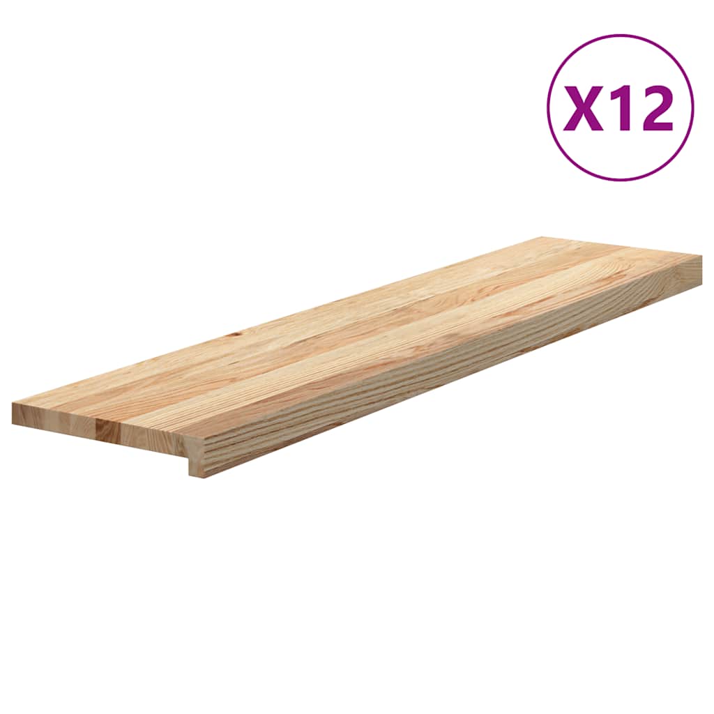 Gradini 12 pz 110x30x2 cm in Rovere Massello Non Trattato | homemem39
