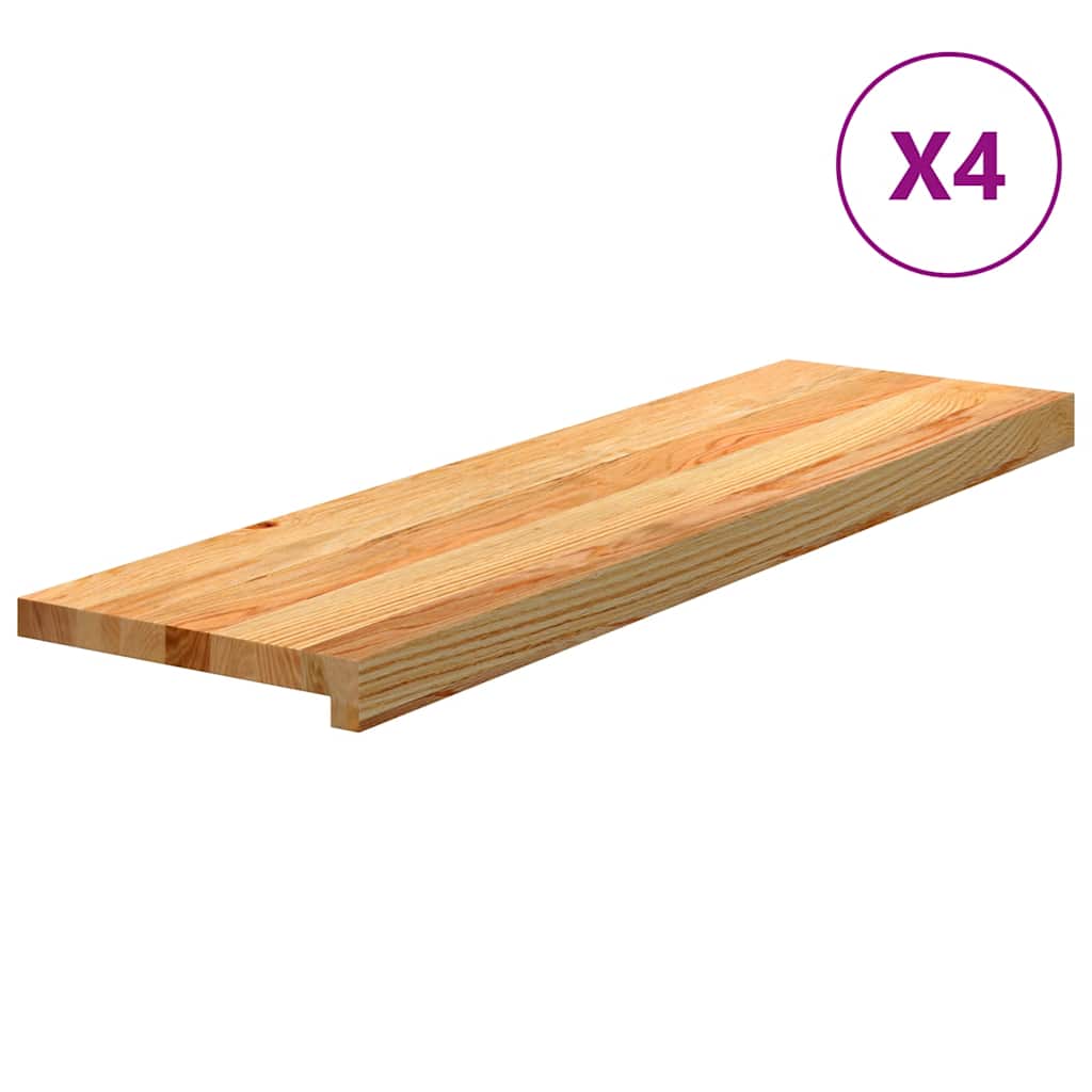 Gradini 4 pz Marrone Chiaro 90x25x2 cm Legno Massello Rovere | homemem39
