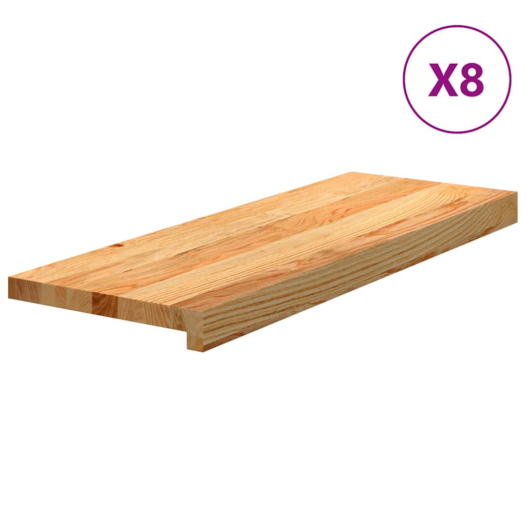 Gradini 8 pz Marrone Chiaro 70x25x2 cm Legno Massello Rovere | homemem39