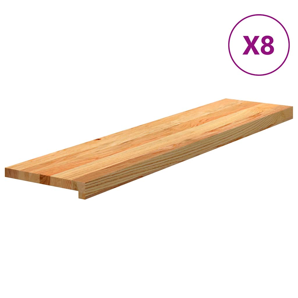 Gradini 8 pz Marrone Chiaro 110x30x2 cm Legno Massello Rovere | homemem39