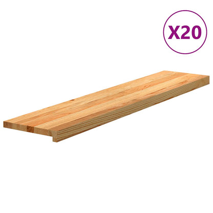 Gradini 20 pz Marrone Chiaro 120x25x2 cm Legno Massello Rovere | homemem39