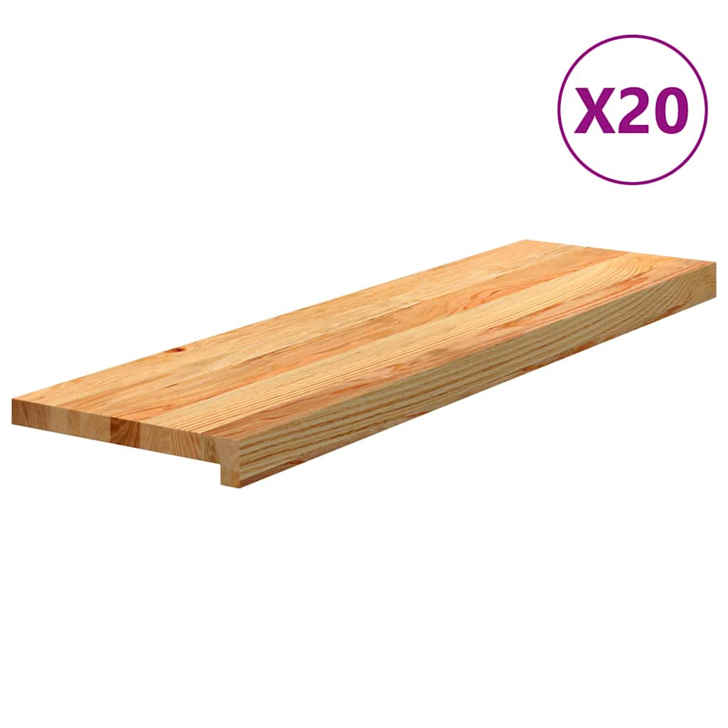 Gradini 20 pz Marrone Chiaro 90x30x2 cm Legno Massello Rovere | homemem39