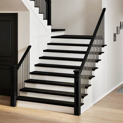 Gradini 4 pz Marrone-nero 110x25x2 cm Legno Massello Rovere