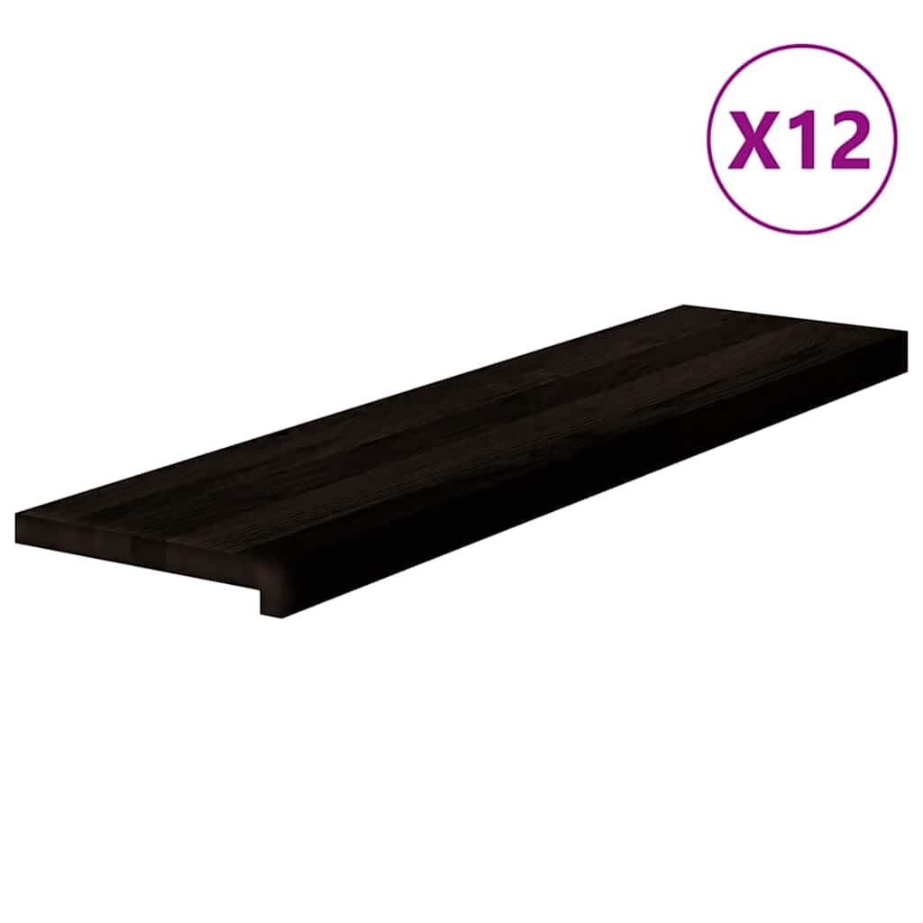 Gradini 12 pz Marrone Scuro 100x25x2 cm Legno Massello Rovere | homemem39