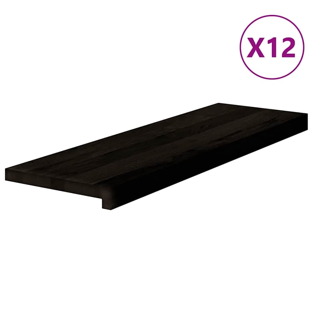 Gradini 12 pz Marrone Scuro 80x30x2 cm Legno Massello Rovere | homemem39