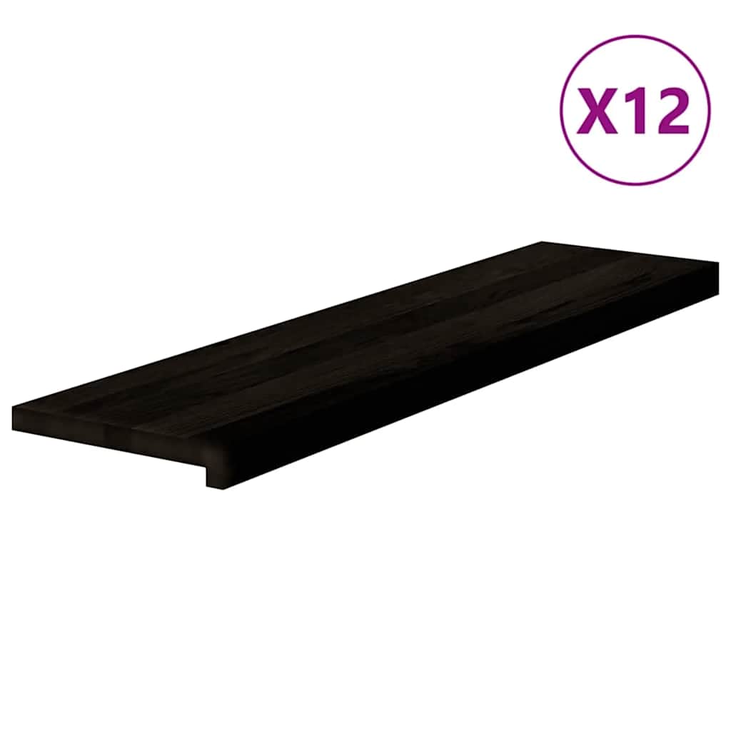 Gradini 12 pz Marrone Scuro 100x30x2 cm Legno Massello Rovere | homemem39
