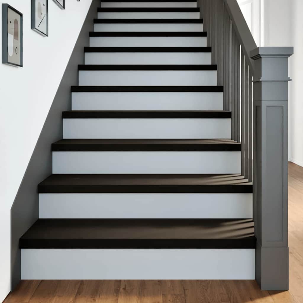 Gradini 16 pz Marrone-nero 90x25x2 cm Legno Massello Rovere