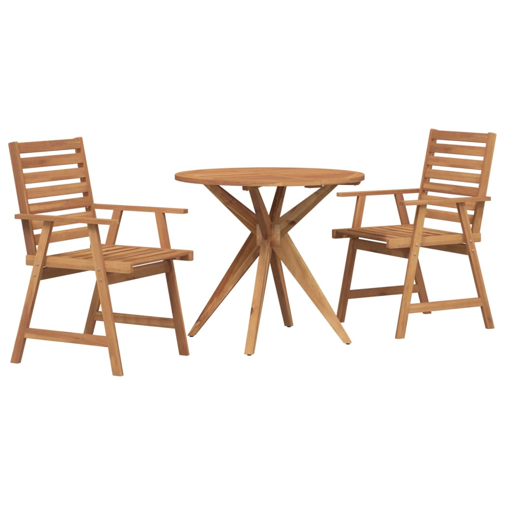 Set da Pranzo per Giardino 3 pz in Legno Massello di Acacia | homemem39