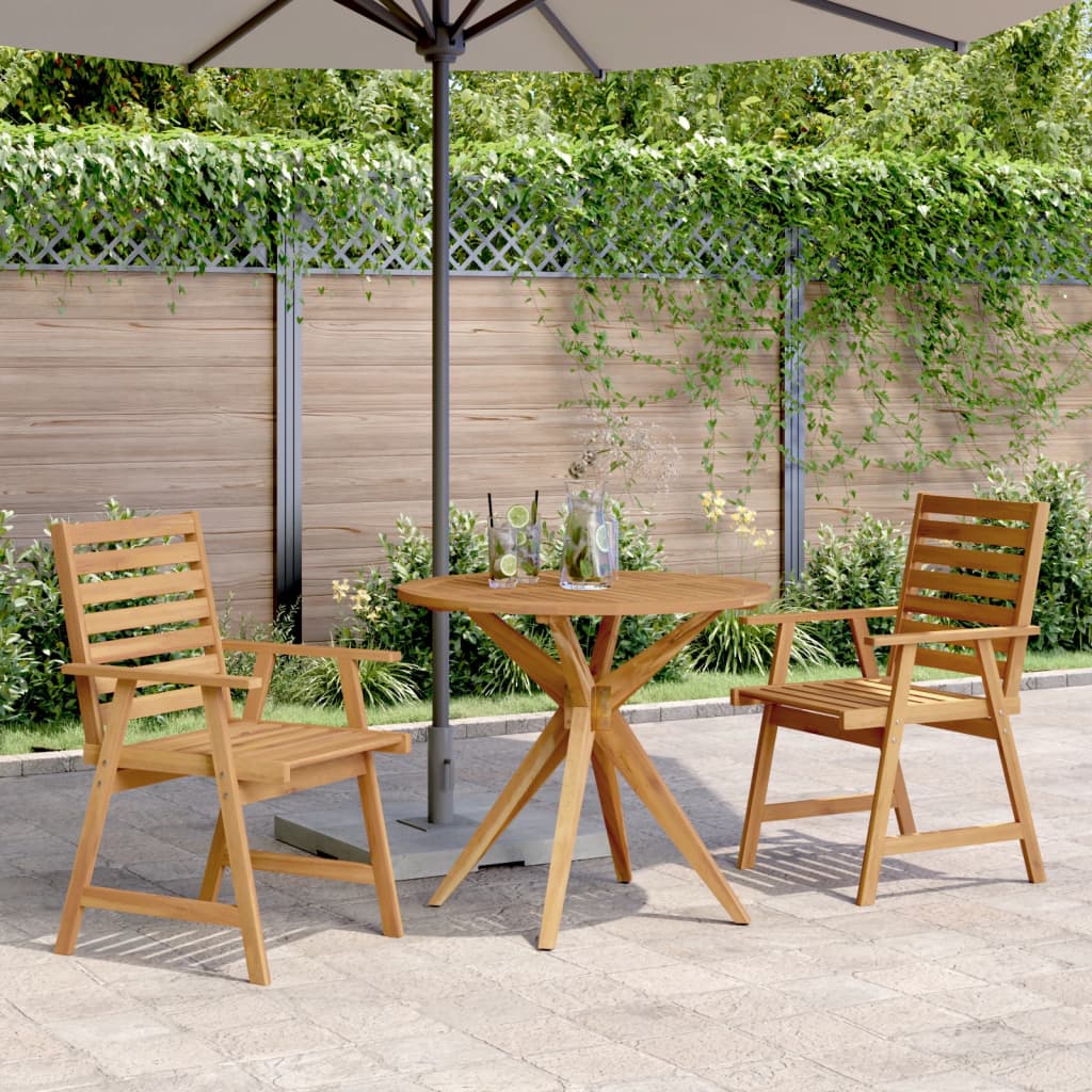 Set da Pranzo per Giardino 3 pz in Legno Massello di Acacia | homemem39