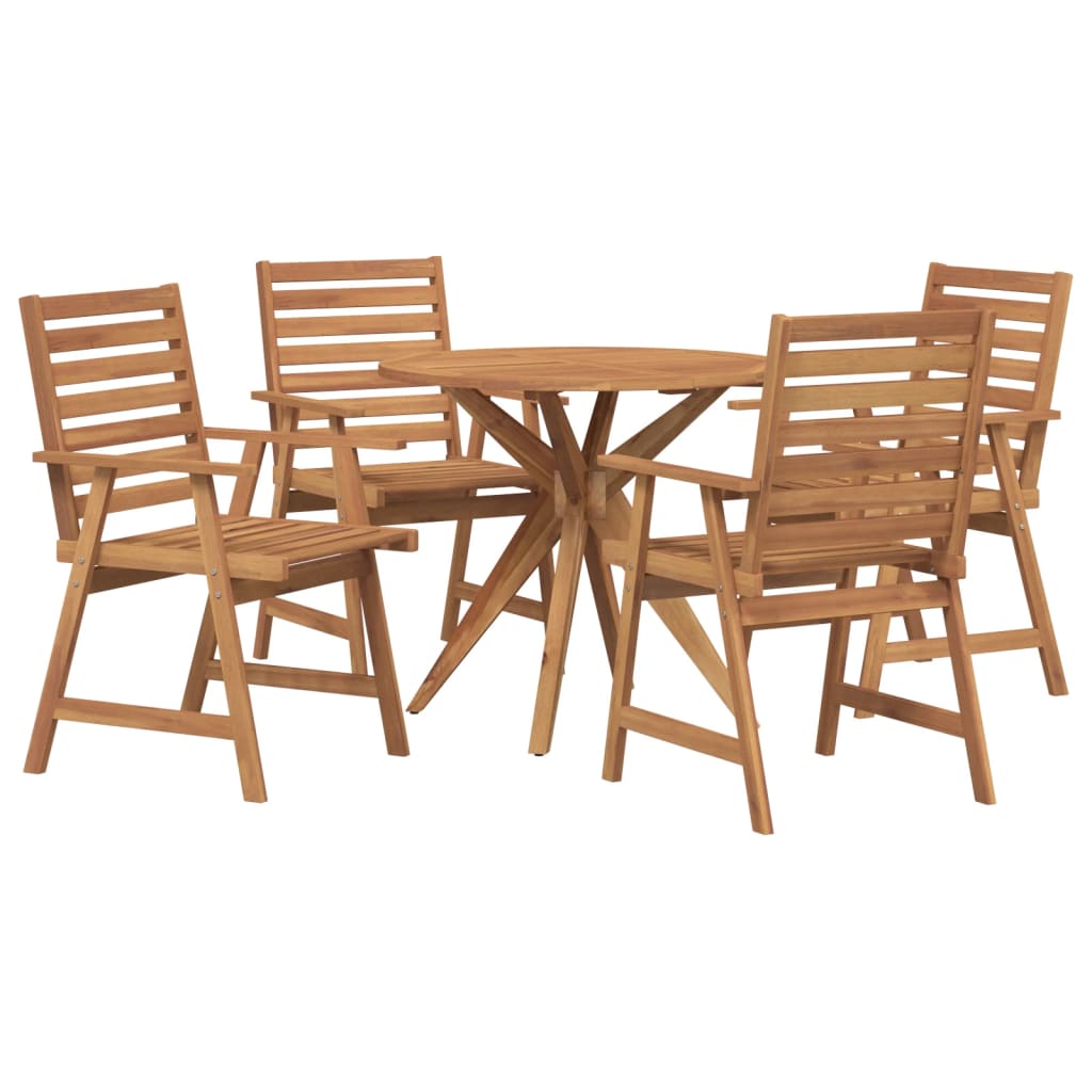 Set da Pranzo per Giardino 5 pz in Legno Massello di Acacia | homemem39