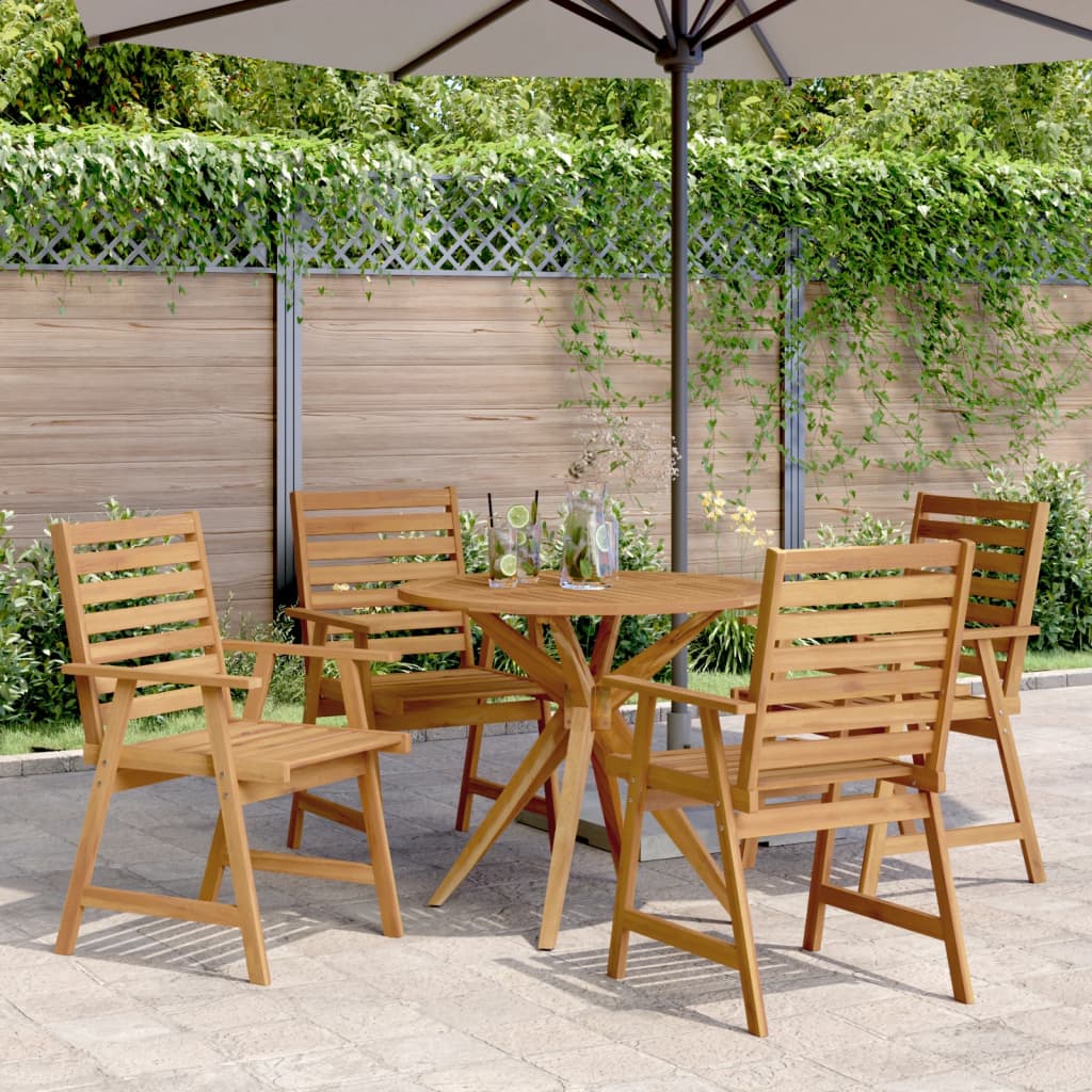 Set da Pranzo per Giardino 5 pz in Legno Massello di Acacia | homemem39