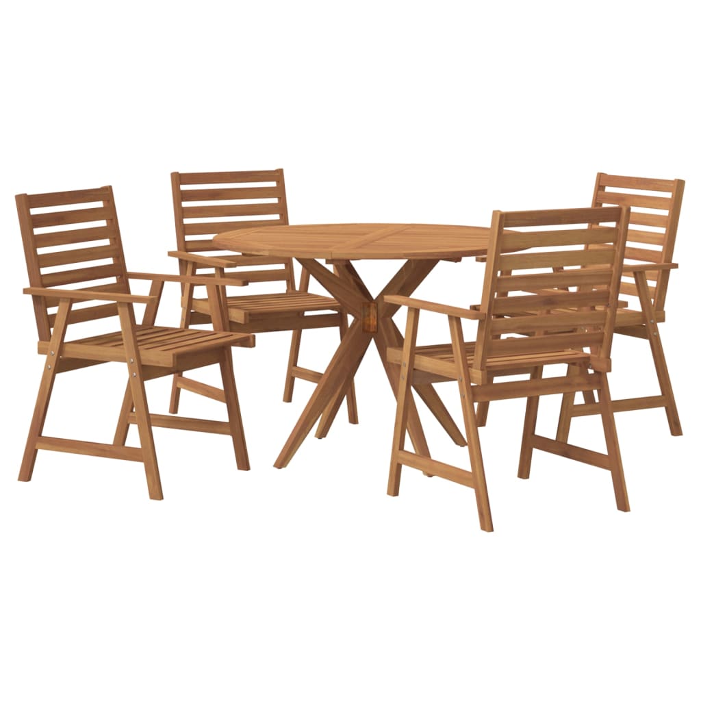 Set da Pranzo per Giardino 5 pz in Legno Massello di Acacia | homemem39