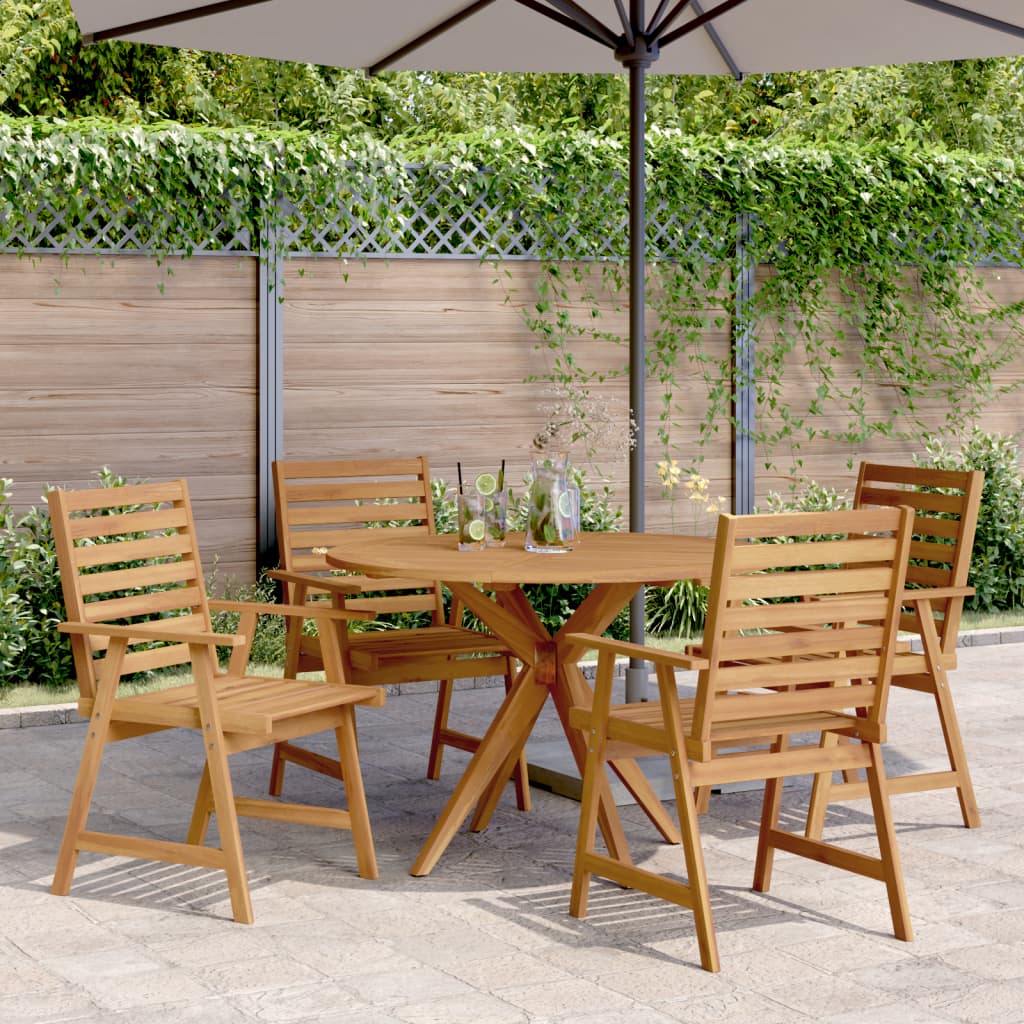 Set da Pranzo per Giardino 5 pz in Legno Massello di Acacia | homemem39