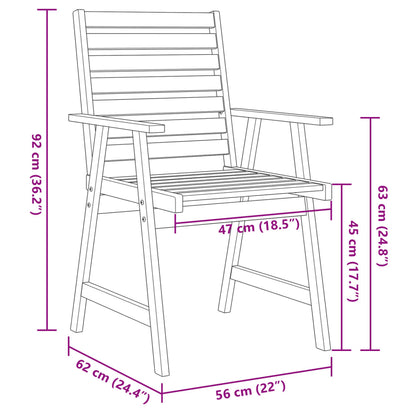Set da Pranzo per Giardino 6 pz in Legno Massello di Acacia | homemem39