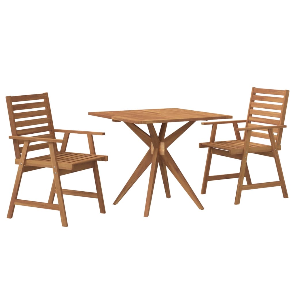 Set da Pranzo per Giardino 3 pz in Legno Massello di Acacia | homemem39