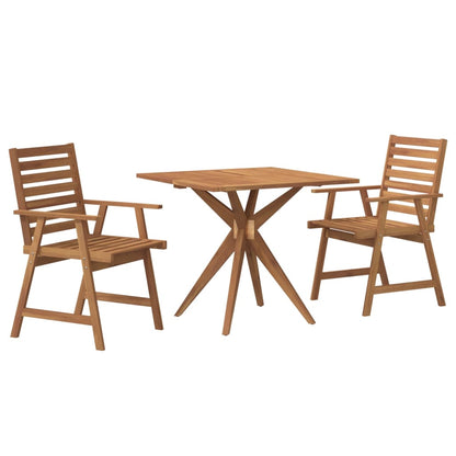 Set da Pranzo per Giardino 3 pz in Legno Massello di Acacia | homemem39