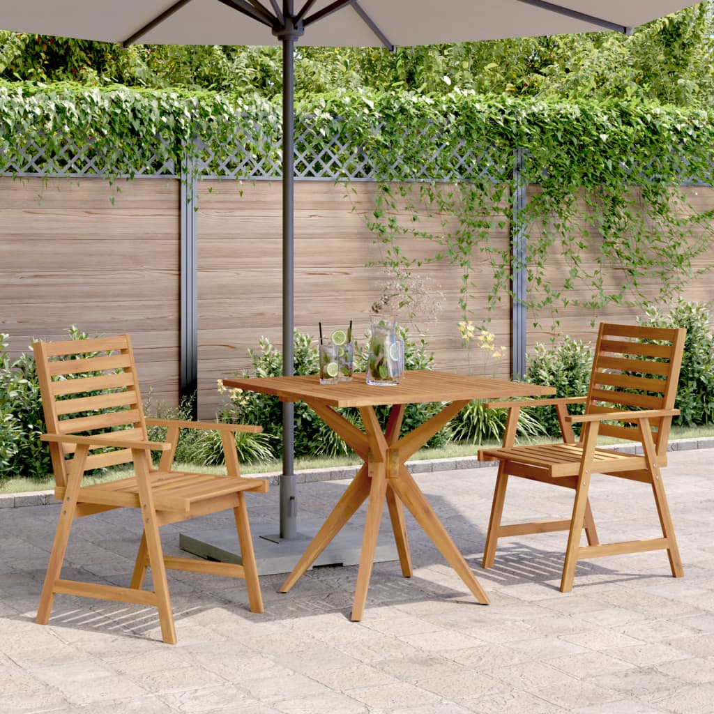 Set da Pranzo per Giardino 3 pz in Legno Massello di Acacia | homemem39