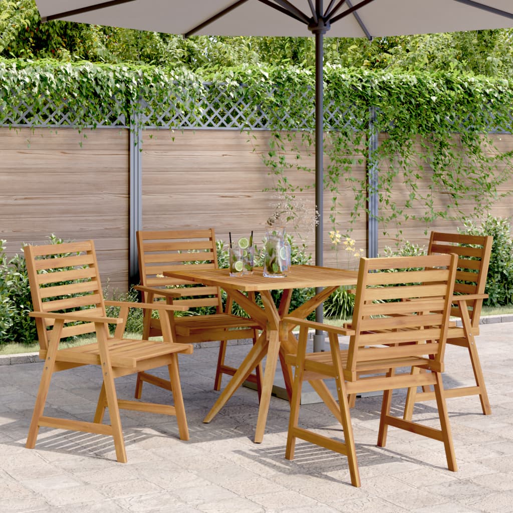 Set da Pranzo per Giardino 5 pz in Legno Massello di Acacia | homemem39