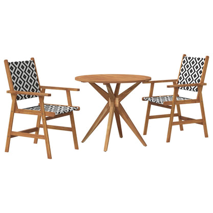 Set da Pranzo per Giardino 3 pz in Legno Massello di Acacia | homemem39