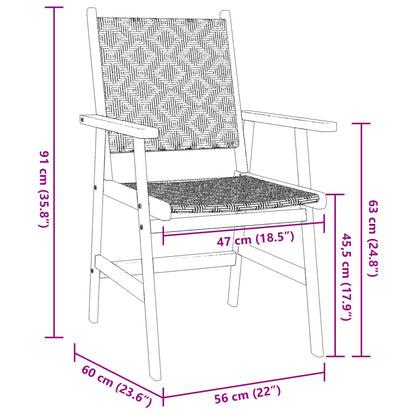 Set da Pranzo per Giardino 3 pz in Legno Massello di Acacia | homemem39