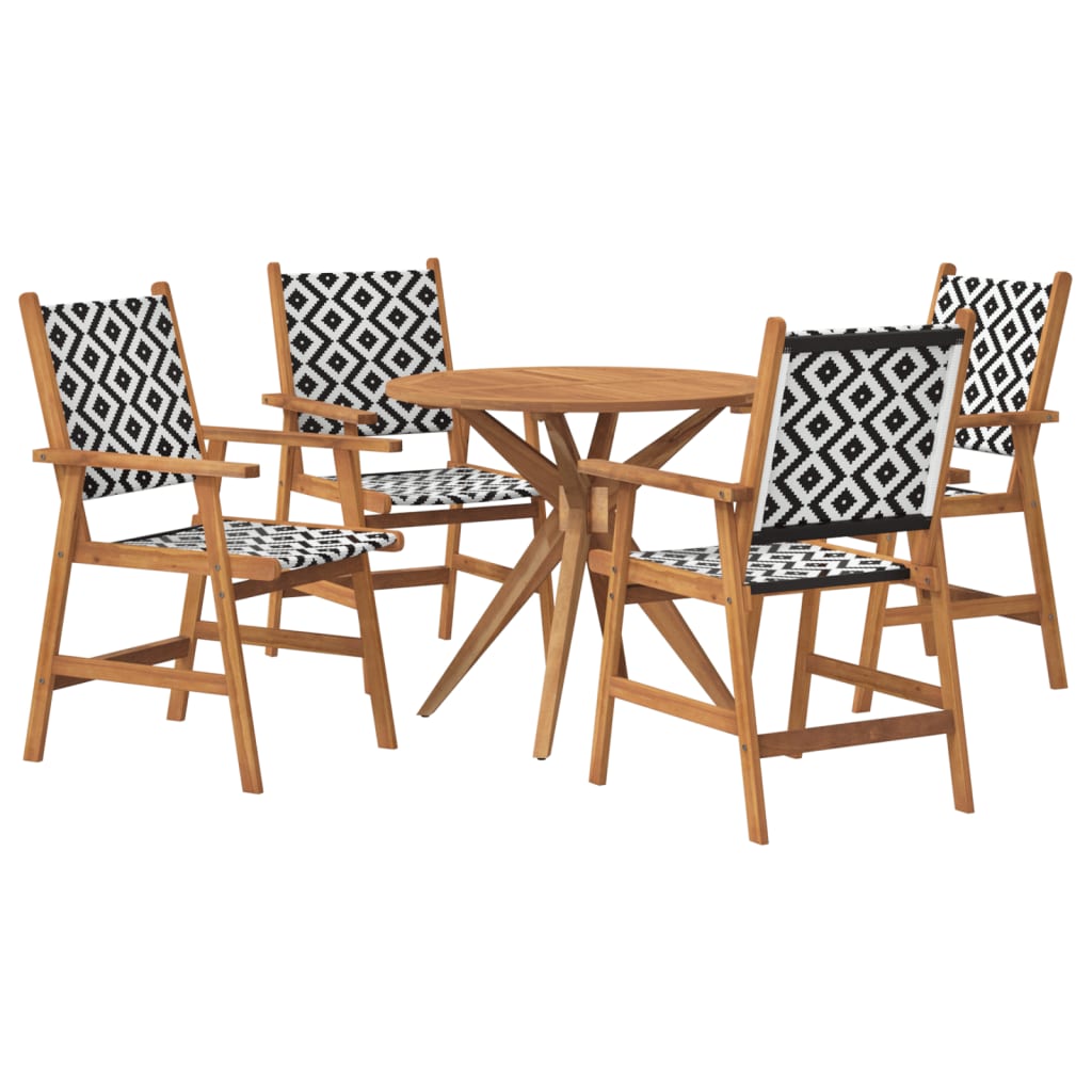 Set da Pranzo per Giardino 5 pz in Legno Massello di Acacia | homemem39
