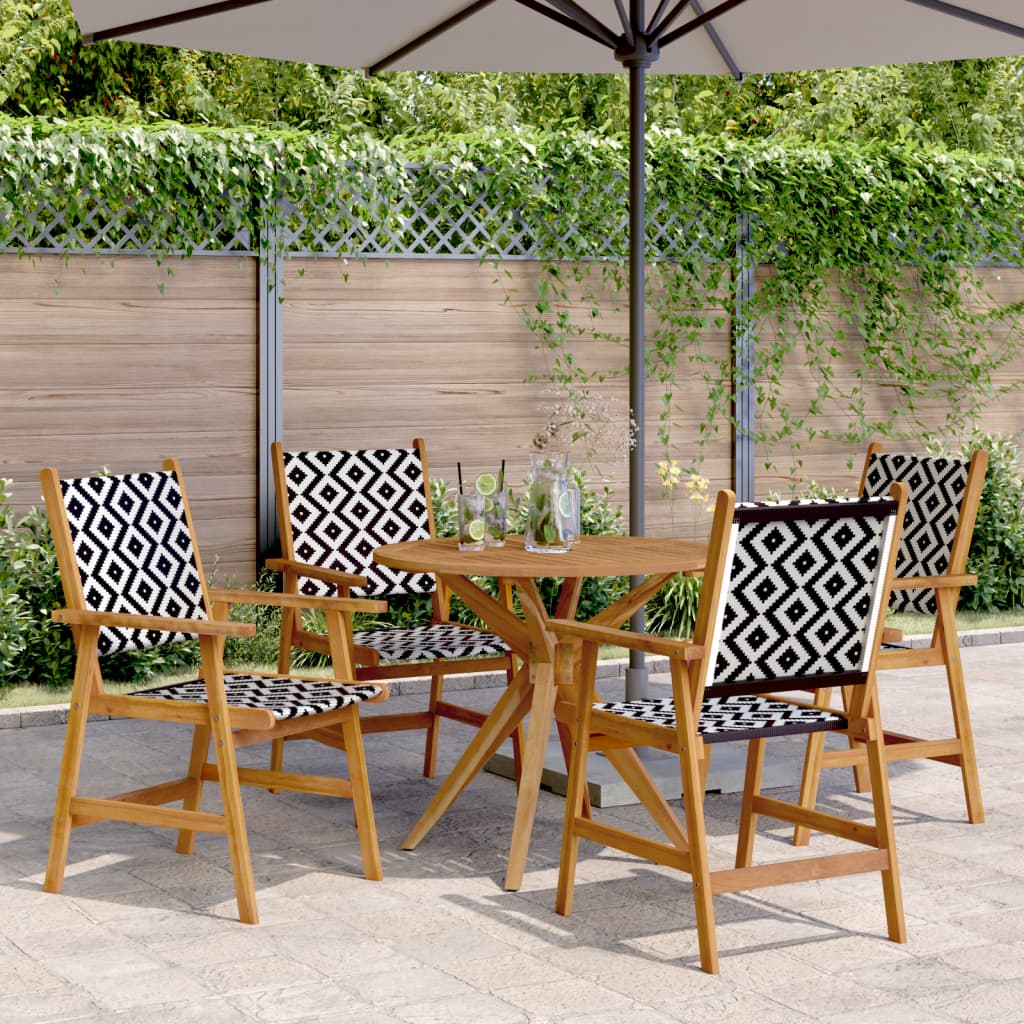 Set da Pranzo per Giardino 5 pz in Legno Massello di Acacia | homemem39