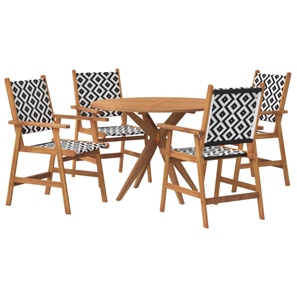 Set da Pranzo per Giardino 5 pz in Legno Massello di Acacia | homemem39