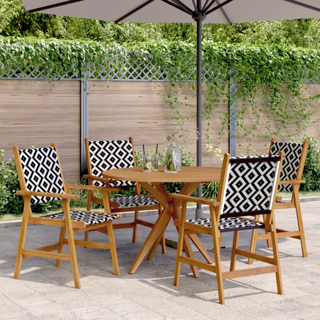 Set da Pranzo per Giardino 5 pz in Legno Massello di Acacia | homemem39