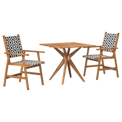 Set da Pranzo per Giardino 3 pz in Legno Massello di Acacia | homemem39