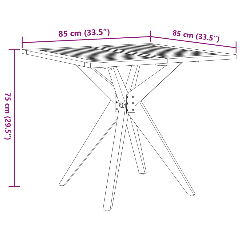 Set da Pranzo per Giardino 3 pz in Legno Massello di Acacia | homemem39
