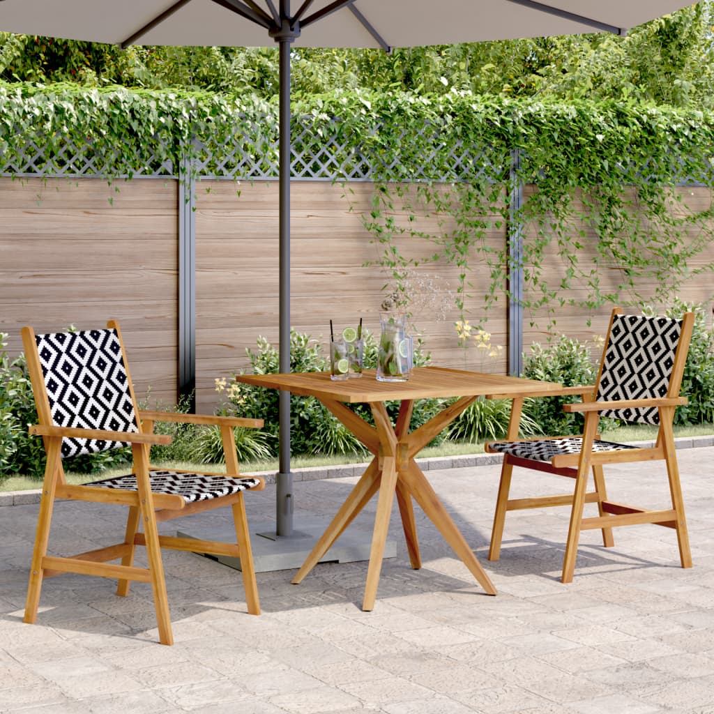 Set da Pranzo per Giardino 3 pz in Legno Massello di Acacia | homemem39