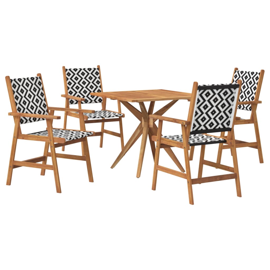 Set da Pranzo per Giardino 5 pz in Legno Massello di Acacia | homemem39