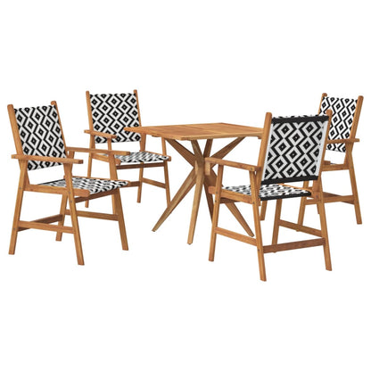 Set da Pranzo per Giardino 5 pz in Legno Massello di Acacia | homemem39