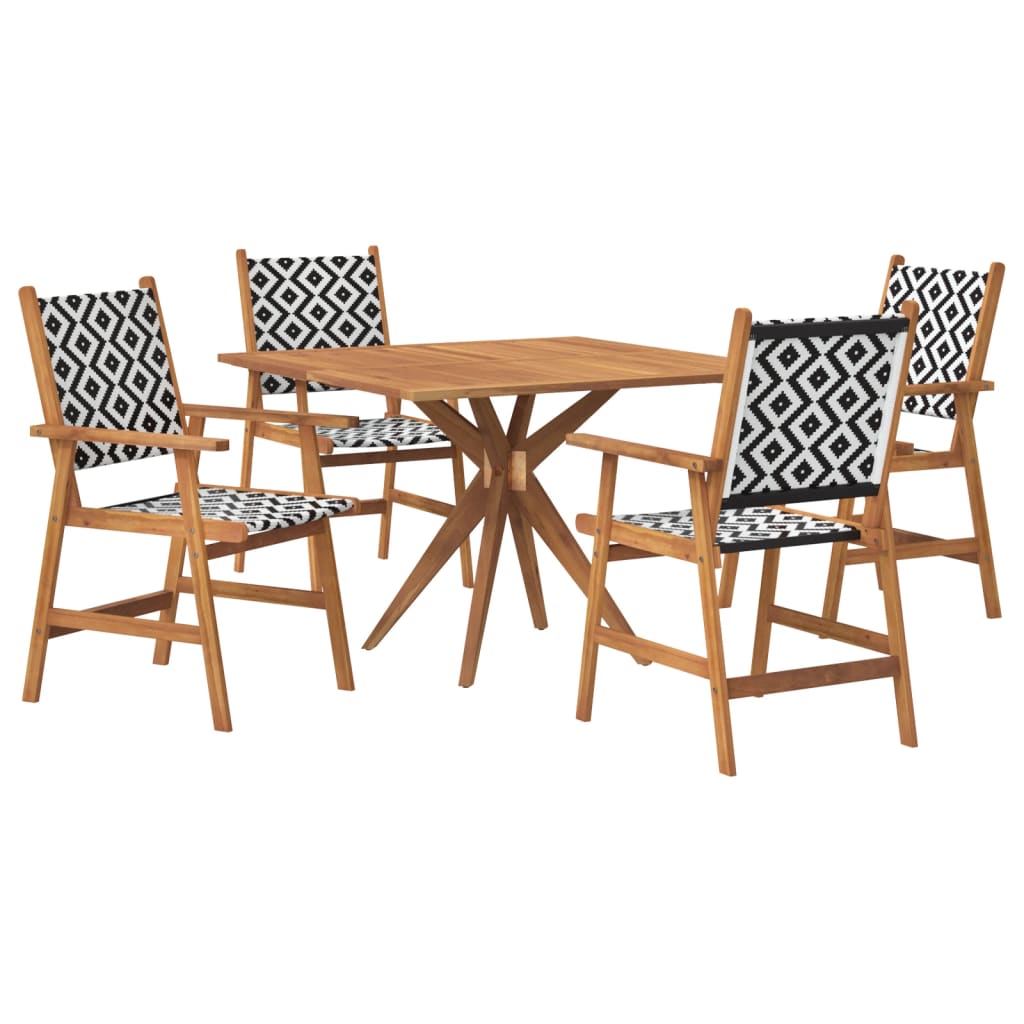 Set da Pranzo per Giardino 5 pz in Legno Massello di Acacia | homemem39