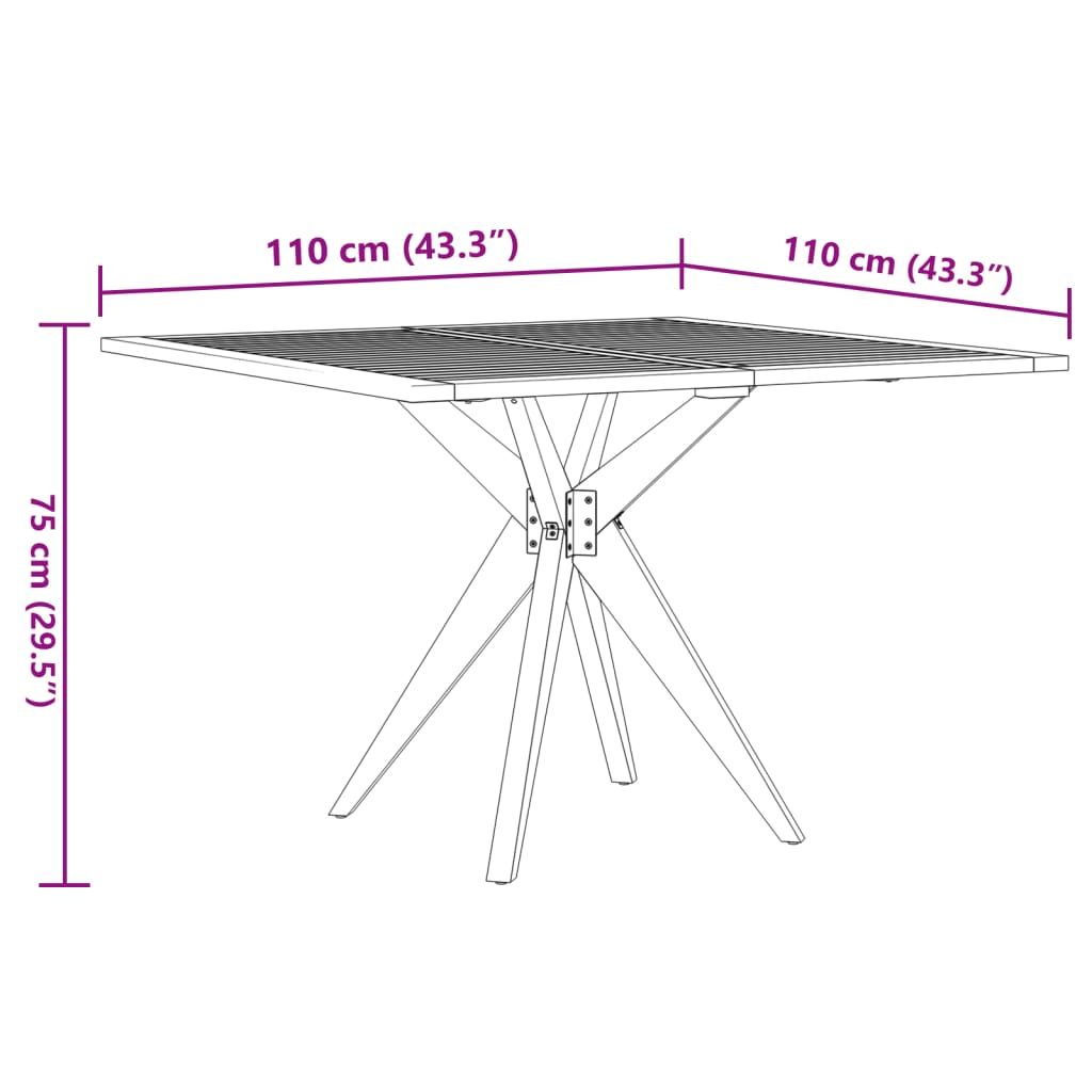 Set da Pranzo per Giardino 5 pz in Legno Massello di Acacia | homemem39