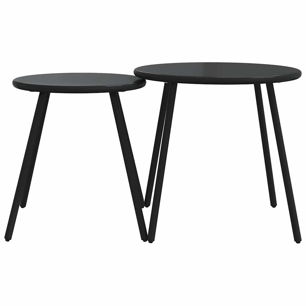 Set Mobili da Balcone 5 pz con Cuscini Nero in Acciaio | homemem39