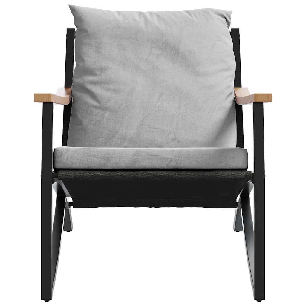 Set Mobili da Balcone 3 pz con Cuscini Nero in Acciaio | homemem39