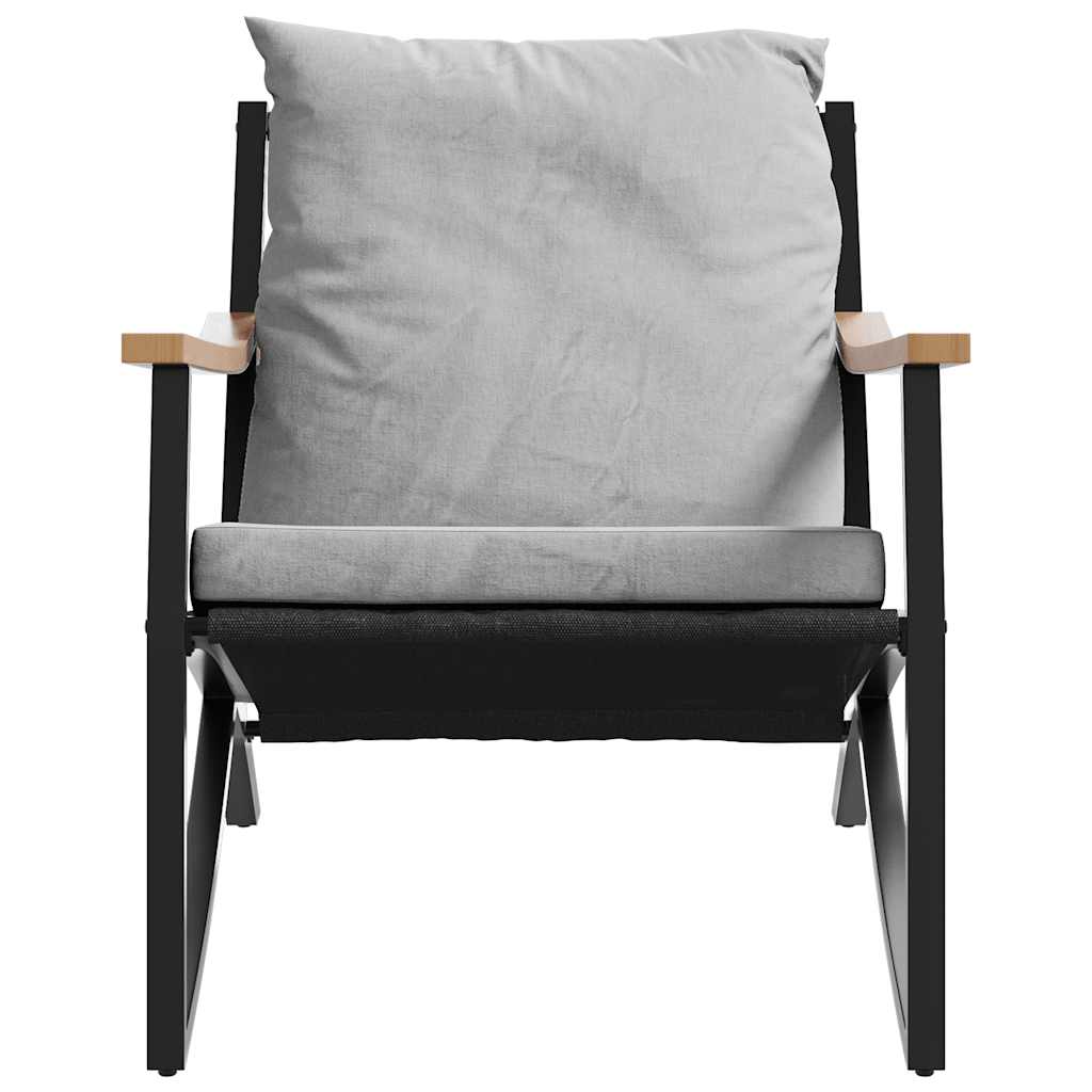 Set Mobili da Balcone 5 pz con Cuscini Nero in Acciaio | homemem39