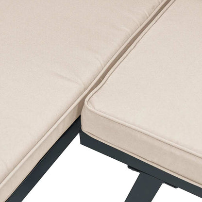 Set Panche Giardino Cuscini 4pz Nero Acciaio Verniciato Polvere - homemem39