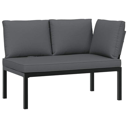 Set Divani da Giardino 4 pz con Cuscini in Alluminio Nero | homemem39