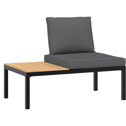 Set Divani da Giardino 4 pz con Cuscini in Alluminio Nero | homemem39