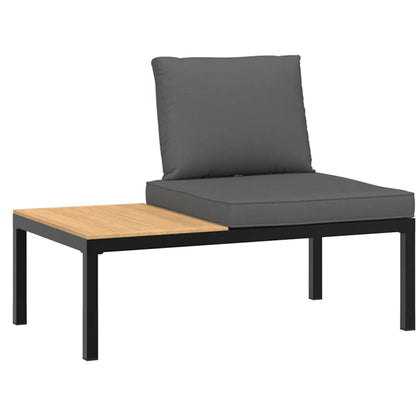 Set Divani da Giardino 3 pz con Cuscini in Alluminio Nero | homemem39
