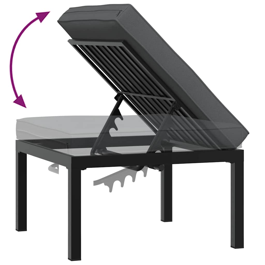 Set Divani da Giardino 3 pz con Cuscini in Alluminio Nero | homemem39
