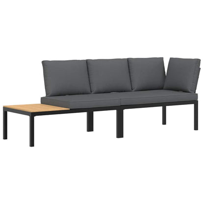 Set Divani da Giardino 2 pz con Cuscini in Alluminio Nero | homemem39